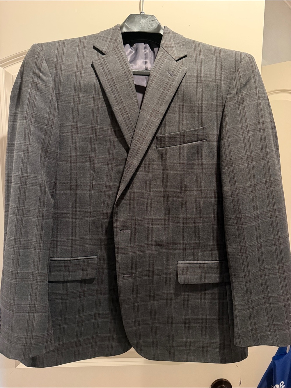 Stanford Gray Plaid Men’s Blazer - Classic Tailored Suit Jacket 46R